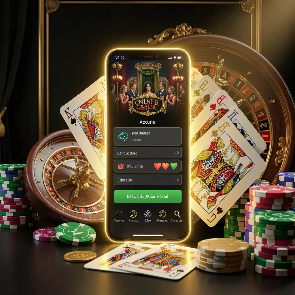 PH787 online casino account portal featuring a glowing smartphone, premium cards, chips, roulette wheel, and coins against a black and gold background with cinematic lighting in a realistic 3D render