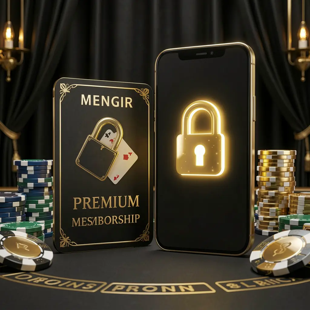 PH787 casino member login concept with premium membership card beside smartphone, glowing lock symbol, poker chips and coins on black and gold luxury background