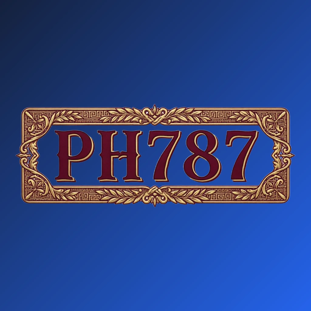 Vintage emblem logo featuring the brand PH787 with classic typography and an ornamental frame in a retro premium style, displayed as a horizontal rectangular wordmark logo with a transparent background